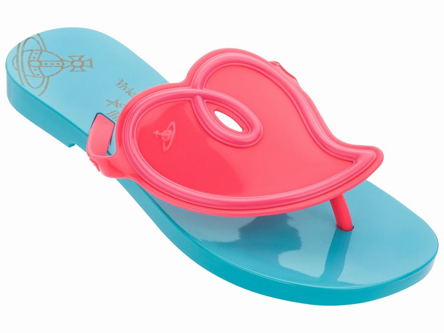 Chanclas Melissa Vivienne Westwood Sun Heart Contrast Mujer - Rosas Claro - Argentina TNJ-658412